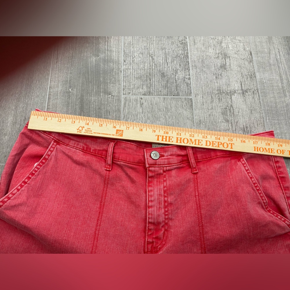 LOGO by Lori Goldstein Sunfaded Wide Leg Jeans in the color Teaberry 18W - Picture 9 of 12